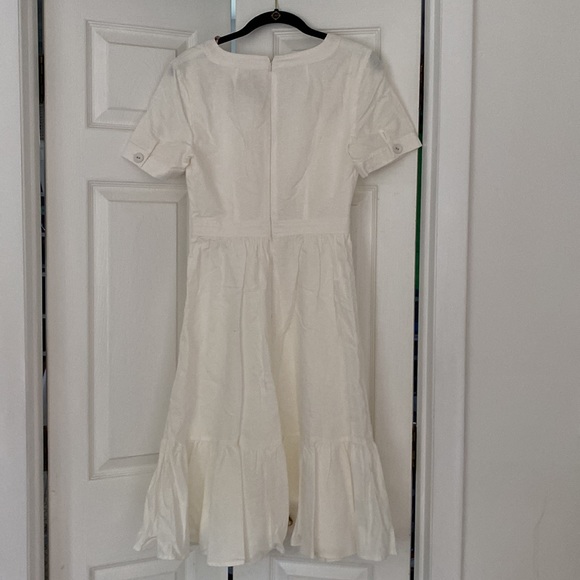 White Gal Meets Glam Linen Cotton Blend Midi dress - Picture 4 of 4